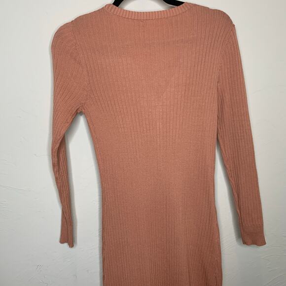 Heartloom Revolve Burnt Orange Button Front Sweater Dress Sz Small - Picture 10 of 11